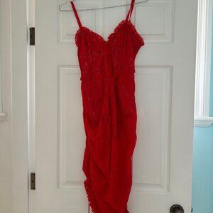 For Love & Lemons red lace dress
